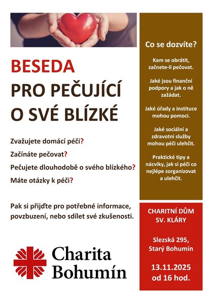 Charita Bohumín Beseda pro pečující 13.11